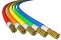 Color power cables Royalty Free Stock Photo