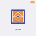 2 color Precision concept vector icon. isolated two color Precision vector sign symbol designed with blue and orange colors can be Royalty Free Stock Photo