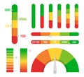 Color progress, level indicator set vector isolated