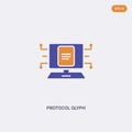 2 color protocol glyph concept vector icon. isolated two color protocol glyph vector sign symbol designed with blue and orange