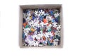 color puzzle in the paper box Royalty Free Stock Photo