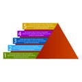 Color pyramid. Business strategy structure. Business graph template. Vector illustration. Royalty Free Stock Photo