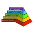 Color pyramid. Business strategy structure. Business graph template. Vector illustration. Royalty Free Stock Photo