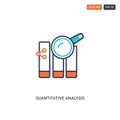 2 color quantitative analysis concept line vector icon. isolated two colored quantitative analysis outline icon with blue and red