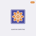 2 color Quantum computing concept vector icon. isolated two color Quantum computing vector sign symbol designed with blue and