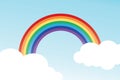 Color rainbow with clouds and sky Royalty Free Stock Photo