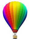 Color rainbow hot air balloon isolated on white background Royalty Free Stock Photo