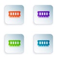 Color RAM, random access memory icon isolated on white background. Set colorful icons in square buttons. Vector Royalty Free Stock Photo