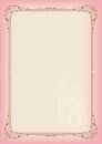 Color rectangular ornate frame and floral element on light background, page decoration