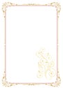 Color rectangular ornate frame and floral element, page decoration.