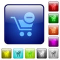 Color remove from cart square buttons Royalty Free Stock Photo