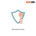 2 color Risk Identification concept line vector icon. isolated two colored Risk Identification outline icon with blue and red