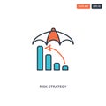 2 color Risk Strategy concept line vector icon. isolated two colored Risk Strategy outline icon with blue and red colors can be