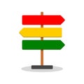 Color Road choice icon or logo, Arrow sign