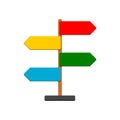 Color Road choice icon or logo, Arrow sign