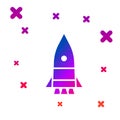 Color Rocket ship icon isolated on white background. Space travel. Gradient random dynamic shapes. Vector