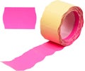 A color roll of pink labels on an isolated background