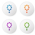 Color Rosary beads religion icon isolated on white background. Set icons in circle buttons. Vector Illustration