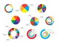 Color round diagrams - set of infographic - vector