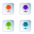 Color Round makeup mirror icon isolated on white background. Set colorful icons in square buttons. Vector Illustration Royalty Free Stock Photo