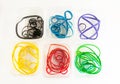 Color Rubberbands In Containers Royalty Free Stock Photo