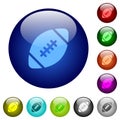 Color rugby ball glass buttons Royalty Free Stock Photo