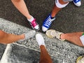 The Color Run Shoes Team Royalty Free Stock Photo