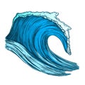 Color Rushing Tropical Ocean Marine Wave Storm Vector