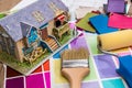 color sampler with house plan Royalty Free Stock Photo