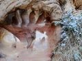 Color sandstone rocks in Jordan desert. Royalty Free Stock Photo