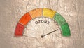 Abstract meter read level of ozone result. Royalty Free Stock Photo
