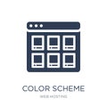 Color scheme icon. Trendy flat vector Color scheme icon on white Royalty Free Stock Photo