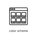 Color scheme icon. Trendy modern flat linear vector Color scheme Royalty Free Stock Photo