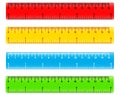 Color school measuring rulers in centimeters and inches vector s Royalty Free Stock Photo