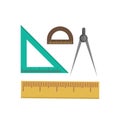 Color school measuring rulers in centimeters and inches vector set. Royalty Free Stock Photo