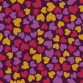 Color scribble embroidery hearts on dark background