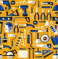 Color seamless pattern of building tools