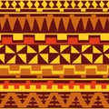 Color seamless pattern in ethnic style. Ornamental element African theme. Set of vintage decorative tribal border. Traditional Royalty Free Stock Photo