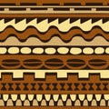 Color seamless pattern in ethnic style. Ornamental element African theme. Set of vintage decorative tribal border. Traditional Royalty Free Stock Photo