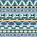 Color seamless pattern in ethnic style. Ornamental element African theme. Set of vintage decorative tribal border. Traditional Royalty Free Stock Photo