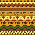 Color seamless pattern in ethnic style. Ornamental element African theme. Set of vintage decorative tribal border. Traditional Royalty Free Stock Photo