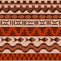 Color seamless pattern in ethnic style. Ornamental element African theme. Set of vintage decorative tribal border. Traditional Royalty Free Stock Photo