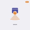 2 color Sensor concept vector icon. isolated two color Sensor vector sign symbol designed with blue and orange colors can be use