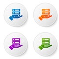 Color Server, Data, Web Hosting icon isolated on white background. Set icons in circle buttons. Vector Illustration