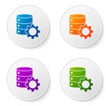 Color Server and gear icon isolated on white background. Adjusting app, service concept, setting options, maintenance