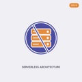 2 color Serverless architecture concept vector icon. isolated two color Serverless architecture vector sign symbol designed with