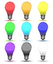 Color set of bulbs for your design Royalty Free Stock Photo