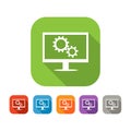 Color set of flat settings icon Royalty Free Stock Photo