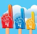 Color set of foam hand.