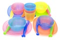 Color Set of plastic ware Royalty Free Stock Photo